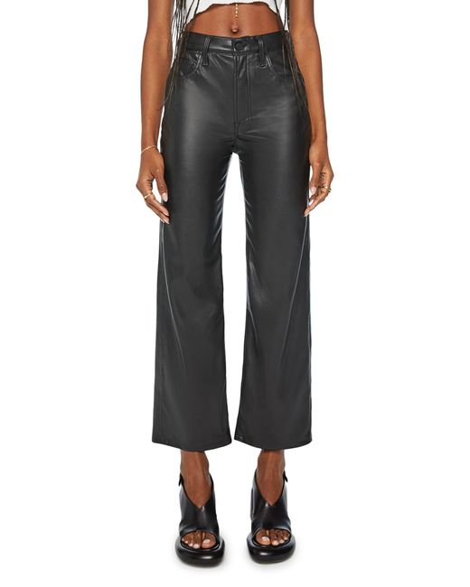 Mother Black The Rambler Faux Leather Ankle Pants