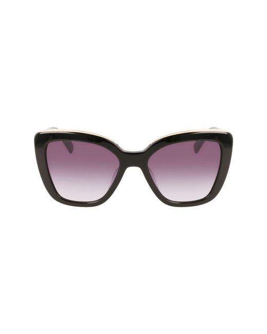 Longchamp Black Roseau 53Mm Gradient Rectangle Sunglasses