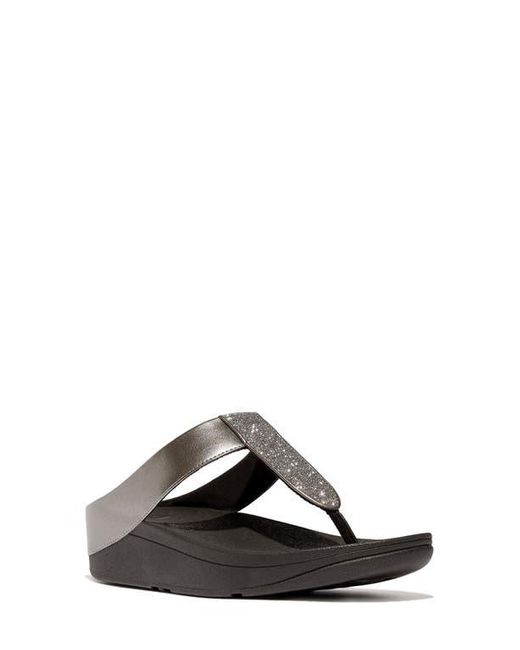 Fitflop Black Fino Platform Wedge Flip Flop