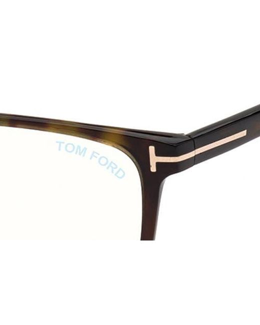 Tom Ford Brown 56Mm Rectangular Light Blocking Optical Glasses for men