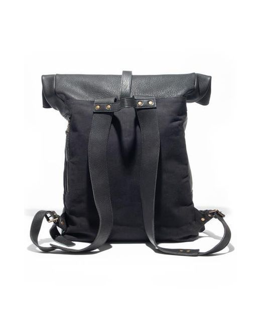 Will Leather Goods Black Roll Top Backpack
