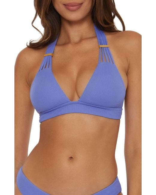 Becca Blue Off The Grid Halter Bikini Top