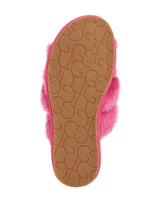 Ugg Pink Scuffita Genuine Shearling Slide Slipper