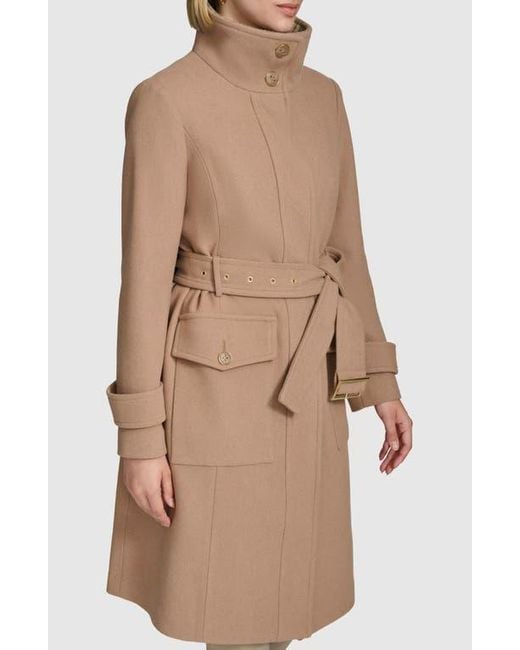 Andrew Marc Natural Scout Wool Blend Trench Coat