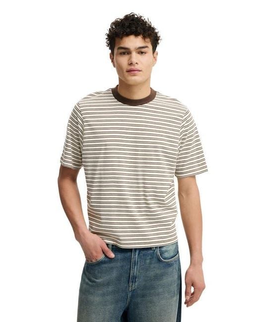 Cotton On Blue Cropped Fit T-Shirt for men