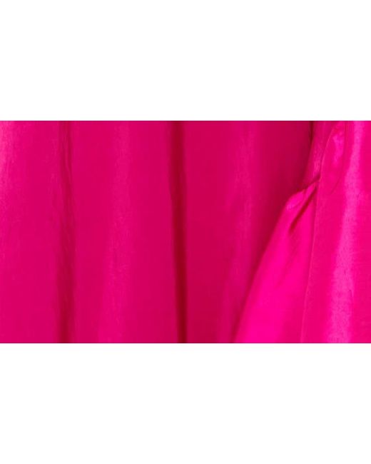 Mac Duggal Pink Satin Flounce V-neck Gown