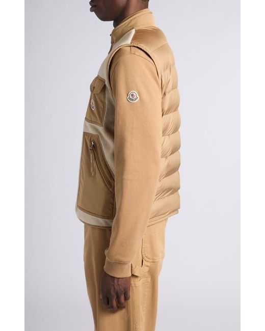Moncler Natural Karakai Mixed Media Down Vest for men