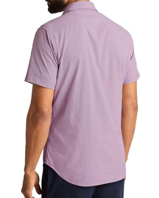 Bonobos Purple Tech Slim Fit Short Sleeve Button-Up Shirt for men