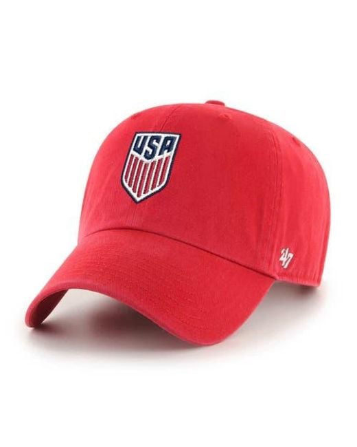 '47 Red Usmnt Crest Clean Up Adjustable Hat for men