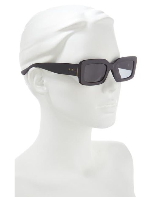 DIFF Black Indy 51Mm Polarized Rectangular Sunglasses