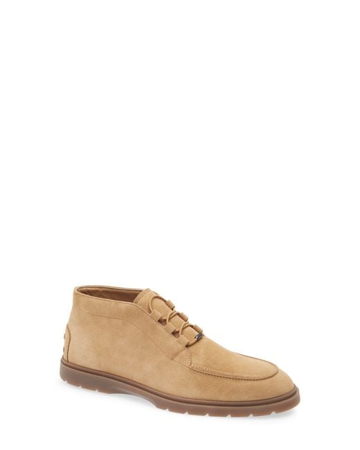 Tod's Natural Apron Toe Suede Chukka Boot for men