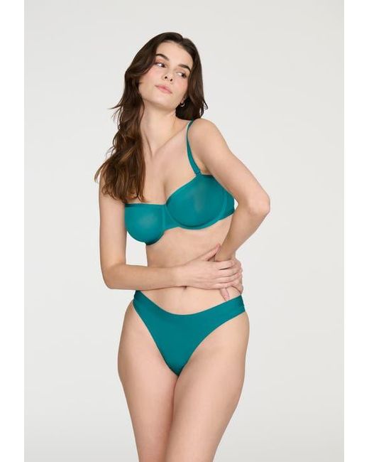 CUUP Blue The Balconette Mesh Underwire Bra