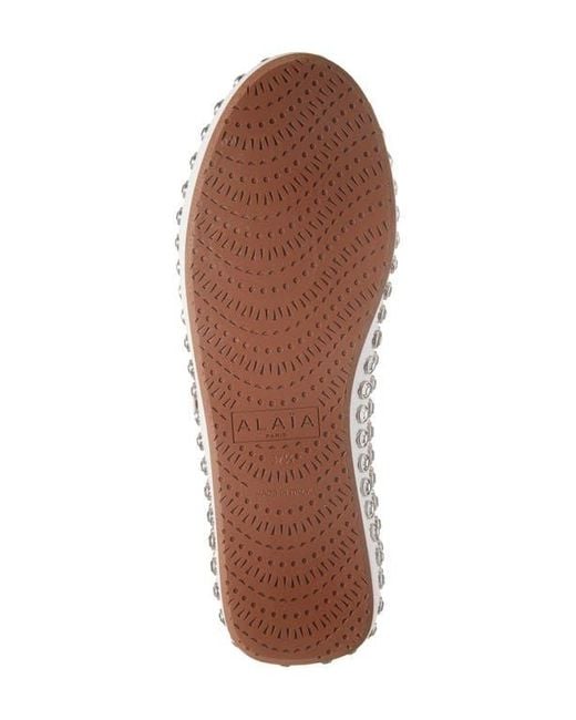 Alaïa White Rhinestone Ballet Flat