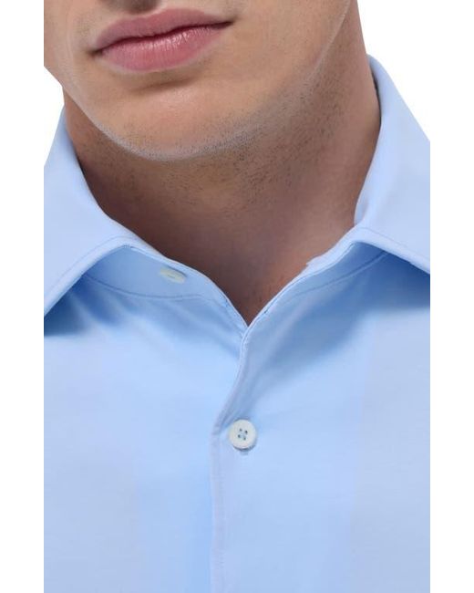 Bugatchi Blue Devon Ooohcotton Button-Up Shirt for men
