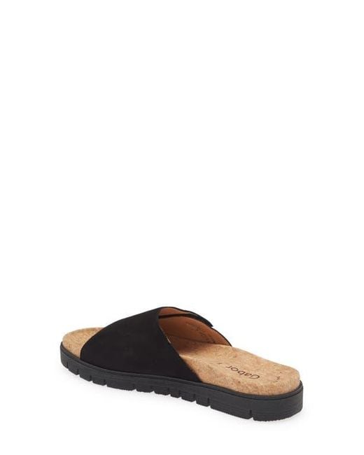 Gabor Black Slide Slide Sandal