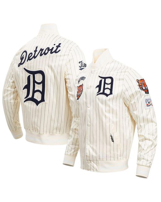 Pro Standard White Detroit Tigers Cooperstown Collection Pinstripe Retro Classic Satin Full-snap Jacket At Nordstrom for men