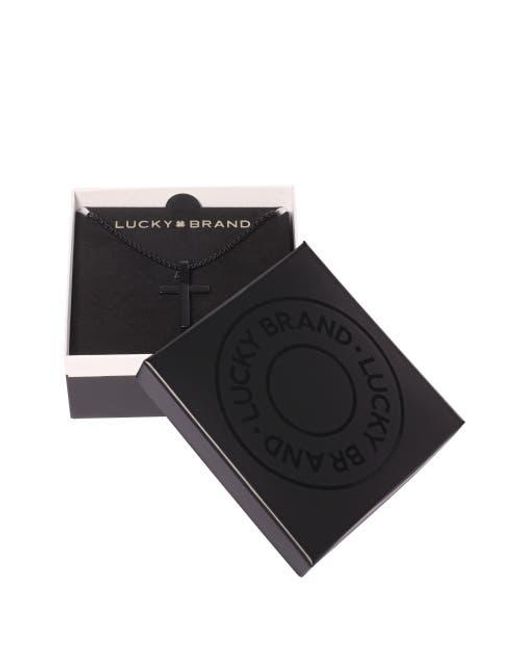 Lucky Brand Metallic Cross Pendant 22 Chain for men