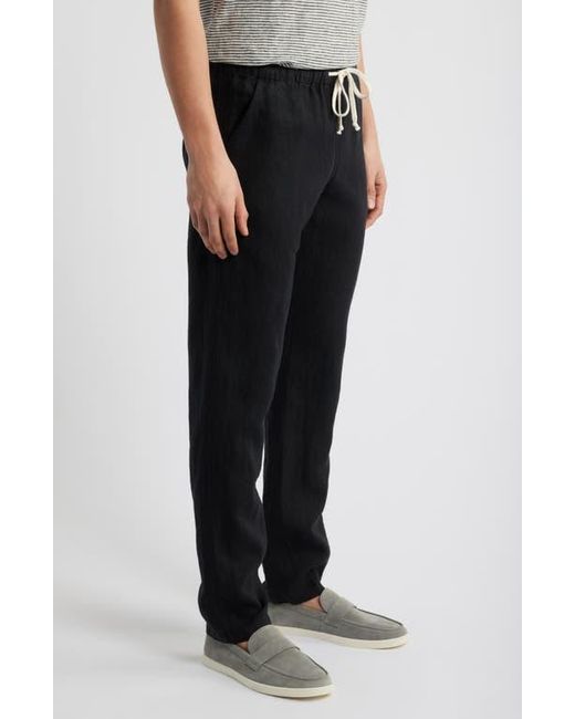 Alex Crane Black Bo Linen Drawstring Pants for men