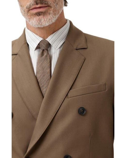 John Varvatos Brown Devitt Double Breasted Blazer for men