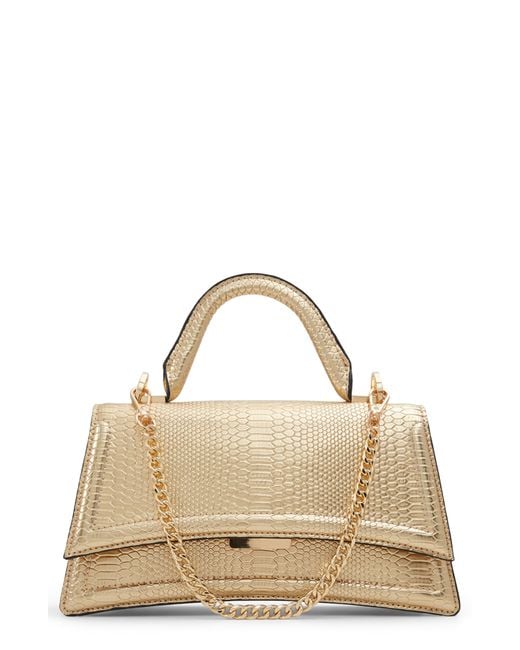 ALDO Natural Attleyyx Croc Embossed Faux Leather Top Handle Bag