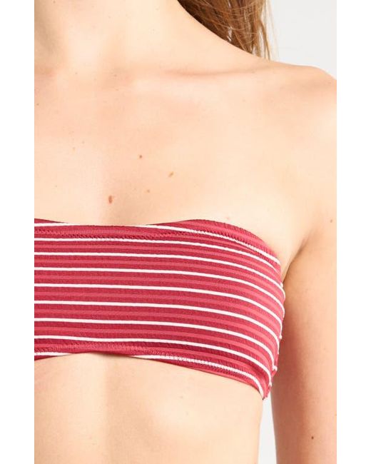 PacSun Red Emily Stripe Bandeau Bikini Top
