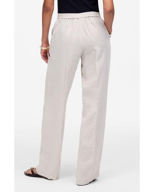 Madewell White The Easy Linen Pull-On Pants
