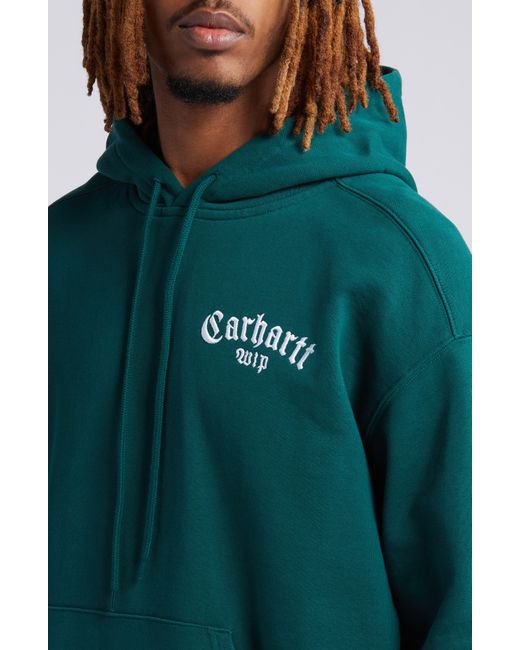 Carhartt Green Onyx Script Cotton Graphic Hoodie for men
