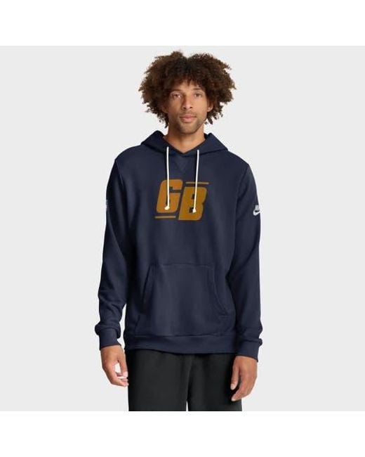 Nike Blue Bay Packers The 1923 Classic Sideline Dri-Fit Pullover Hoodie for men