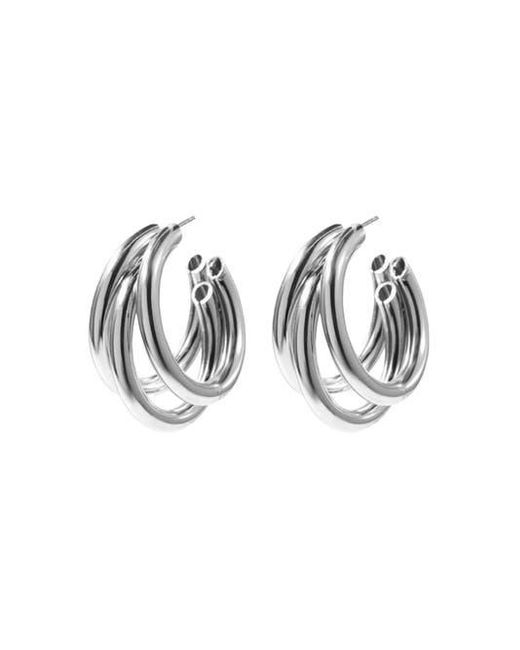 Hollywood Sensation Metallic Serenity Triple Hoops Trio Huggie Hoop Earrings