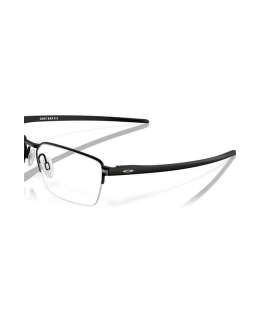 Oakley Black 56Mm Rectangle Optical Glasses for men