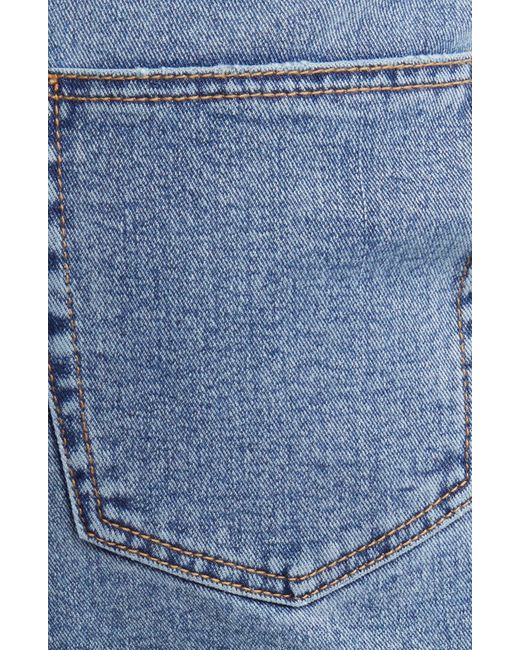 1822 Denim Blue Frayed Relaxed Denim Shorts