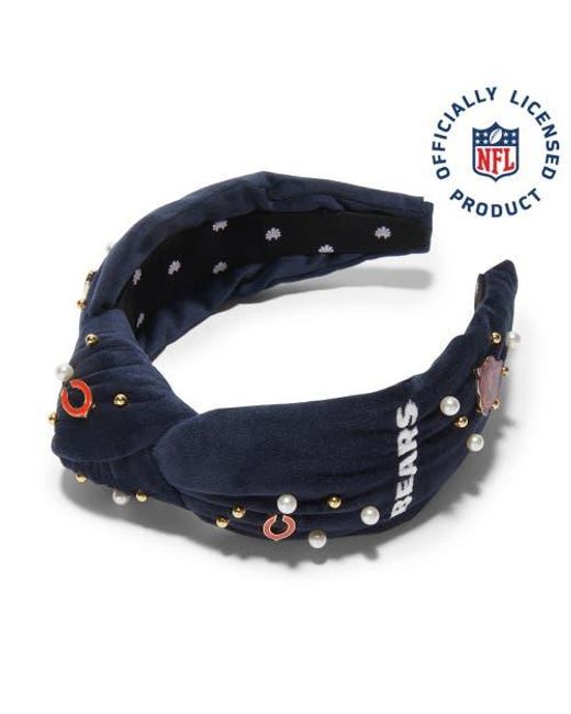 Lele Sadoughi Blue Chicago Bears Embellished Knotted Headband