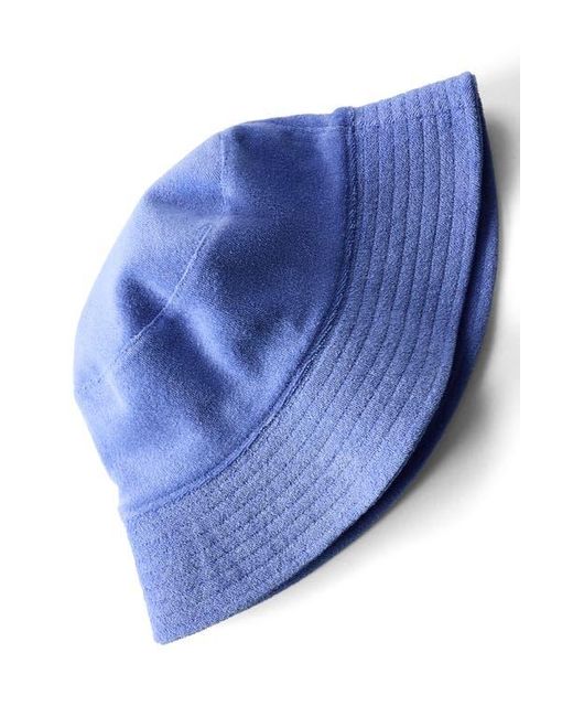 Mango Blue Cotton Blend Terry Cloth Bucket Hat