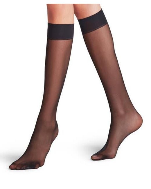Falke Black Matt Deluxe 20 Denier Sheer Knee High Socks