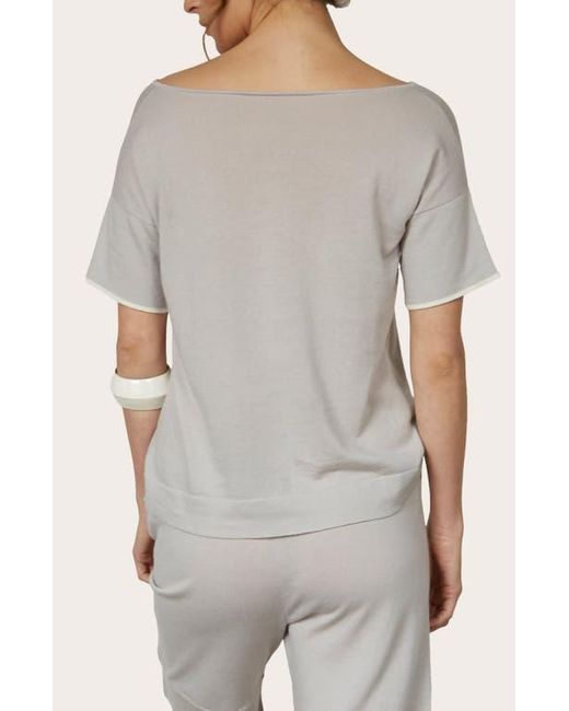 Oyun Gray Split Neck Tee