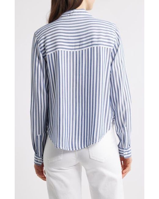 Beach Lunch Lounge Blue Fallon High-Low Button-Up Shirt