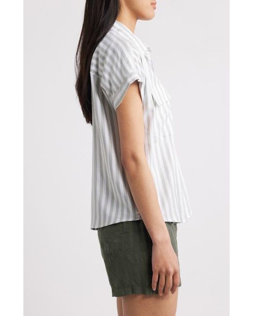 Beach Lunch Lounge White Kaiana Stripe Short Sleeve Button-Up Shirt