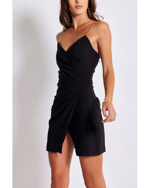 Bishop + Young Black Malone Faux Wrap Mini Dress
