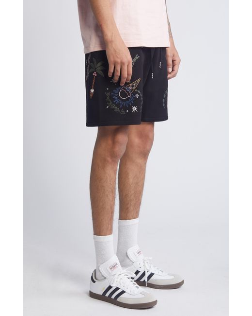ICECREAM Blue Starry Embroidered Cotton Shorts for men