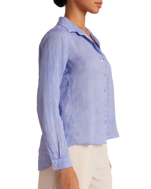 Bella Dahl Blue Garment Dyed Linen Button-up Shirt