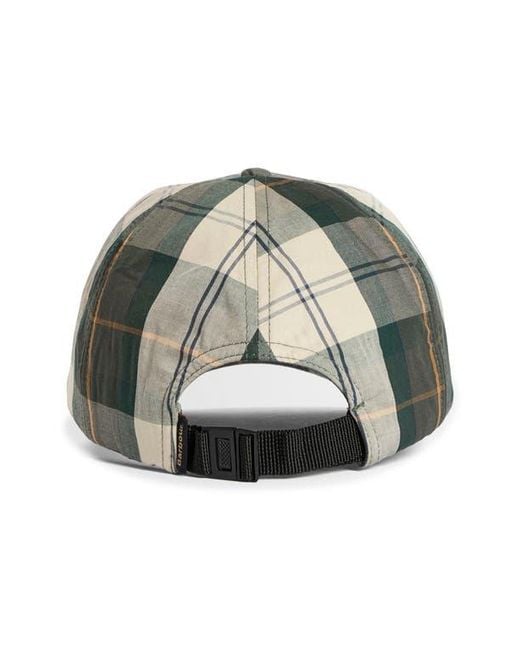 Barbour Green Telfield Tartan Adjustable Cap for men