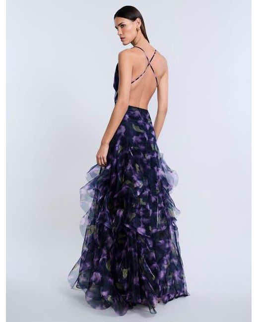 BCBGMAXAZRIA Printed Organza Gown in Blue | Lyst BCBGMAXAZRIA Printed Organza Gown in Blue | Lyst