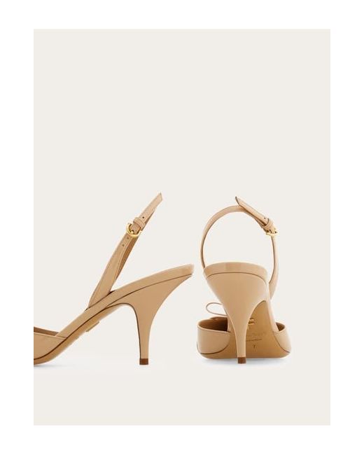 Ferragamo Metallic Gylla Pointed Toe Slingback Pump