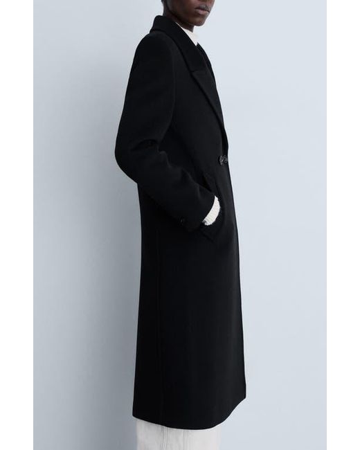 Mango Black Lapels Double Breasted Coat