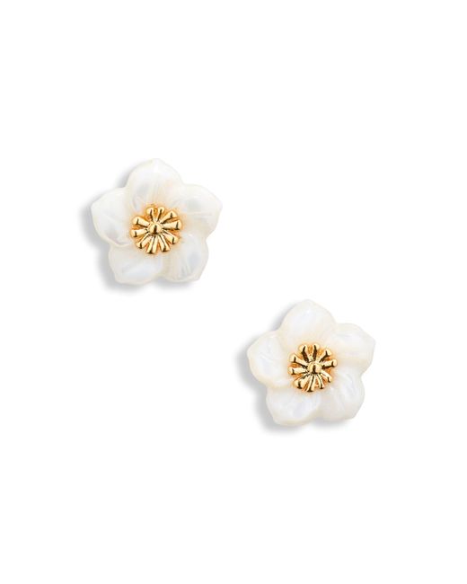 Madewell Metallic Mother-of-pearl Flower Stud Earrings