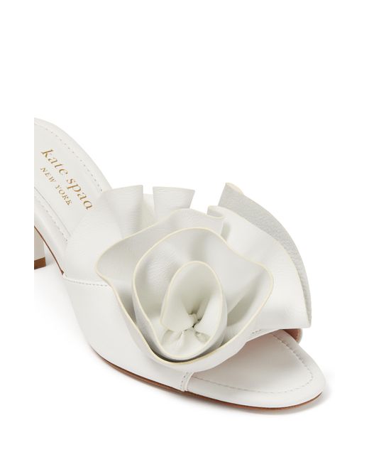 Kate Spade White Flourish Flower Accent Sandal