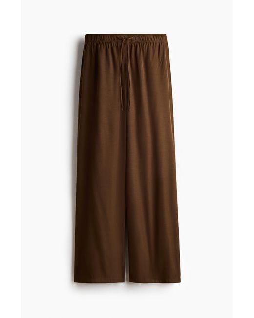 H&M Brown Wide Drawstring Trousers
