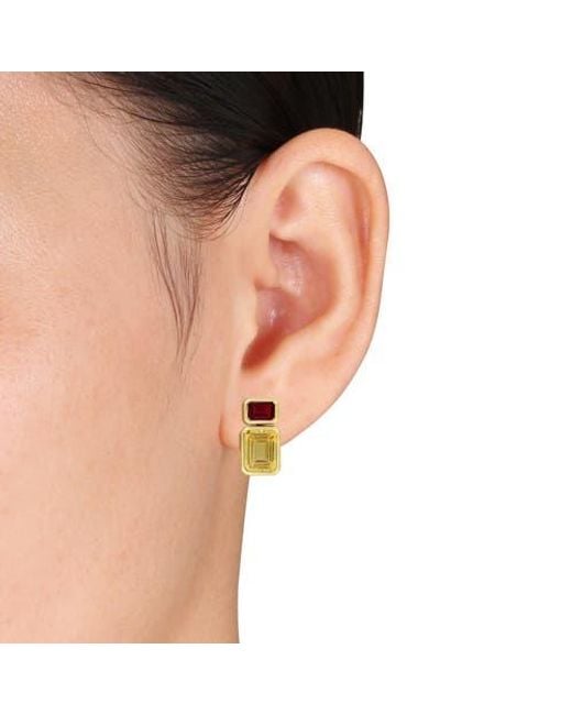 Julianna B Metallic Gemstone Two-Stone Drop Earrings 10K
