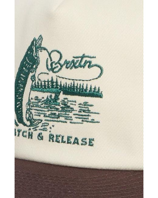 Brixton White Catch & Release Snapback Baseball Cap for men