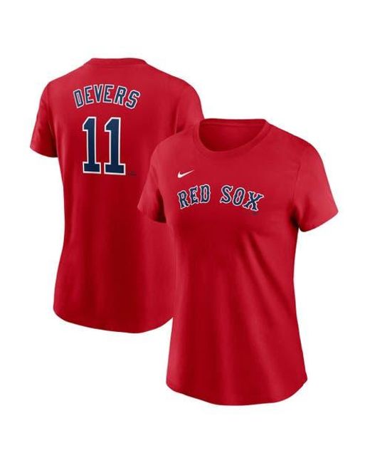 Nike Red Boston Sox Fuse Name & Number T-Shirt